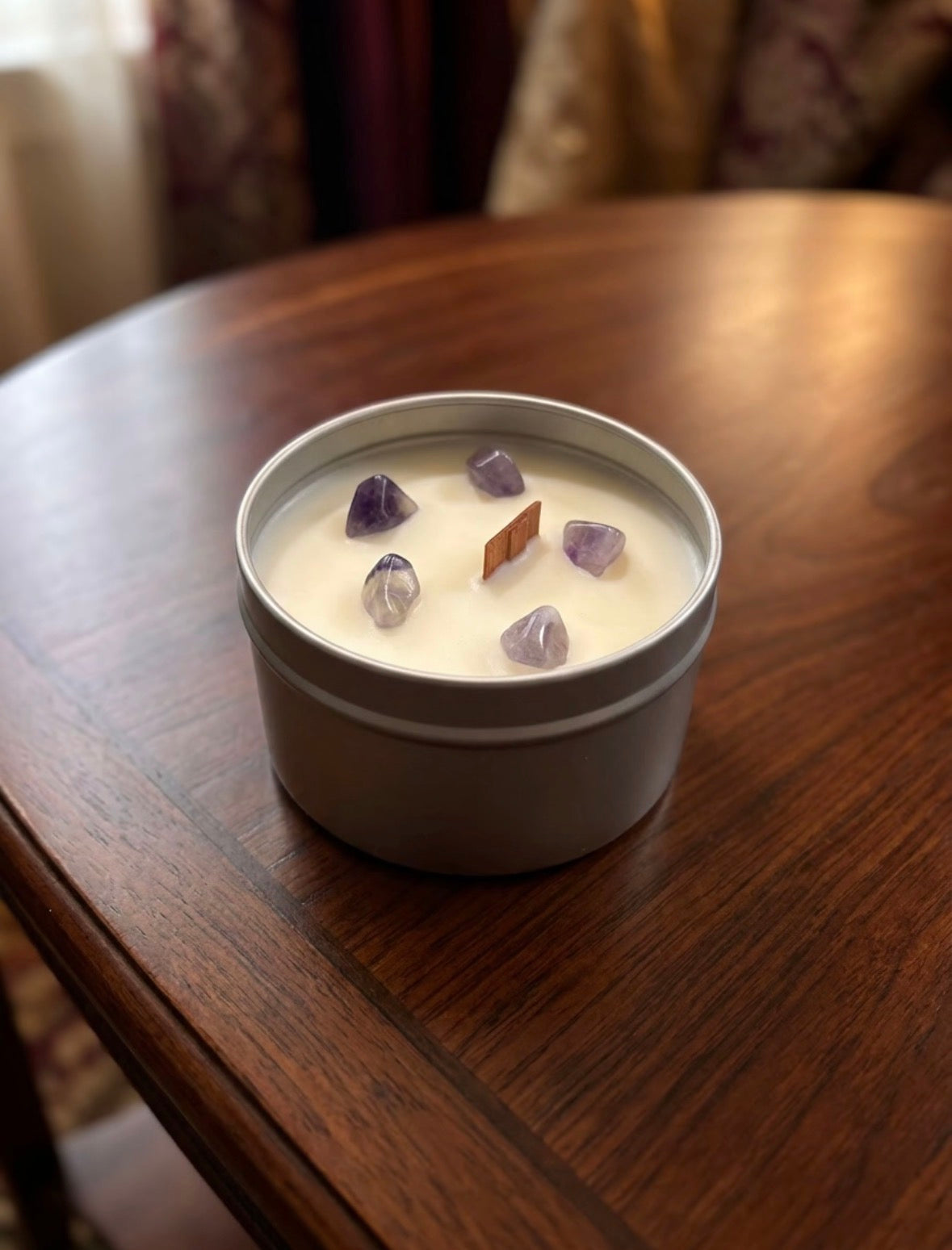 Lavender Crystal Candle